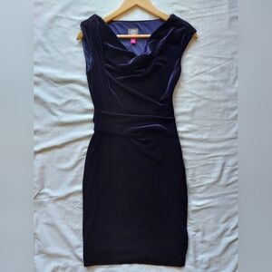Vince Camuto Blue Cowl Neck Sheath Mini Dress